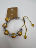 Silver & Gold Fish Bonne Macrame adjustable Bracelet Kel's Lampworked Glass Jewellery & More
