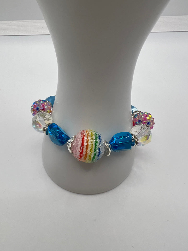 Rainbow Sparkle Bracelet Kel's Lampworked Glass Jewellery & More