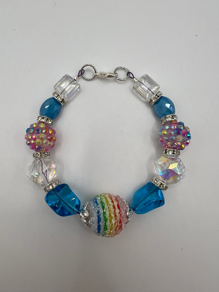 Rainbow Sparkle Bracelet Kel's Lampworked Glass Jewellery & More