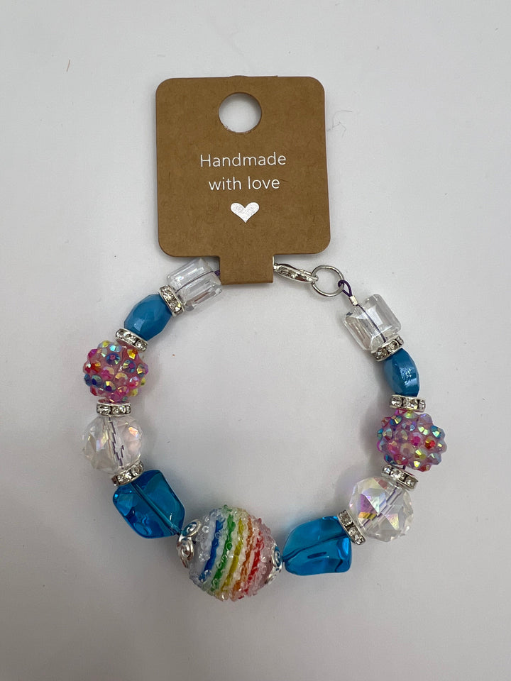 Rainbow Sparkle Bracelet Kel's Lampworked Glass Jewellery & More