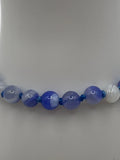 Cornflower Blue Agate Knotted Bracelet Kel's Lampworked Glass Jewellery & More