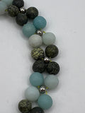 Amazonite & Serpentine Gemstone Squares Bracelet Kel's Lampworked Glass Jewellery & More