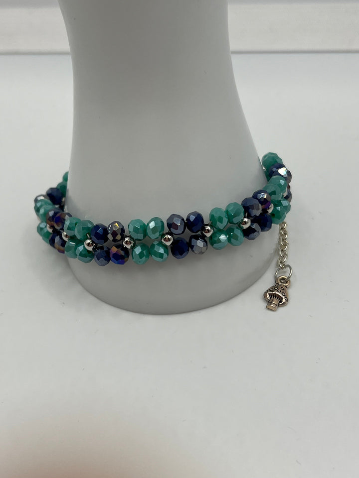 Land To Sky Crystal Squares Bracelet Kel's Lampworked Glass Jewellery & More