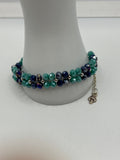 Land To Sky Crystal Squares Bracelet Kel's Lampworked Glass Jewellery & More