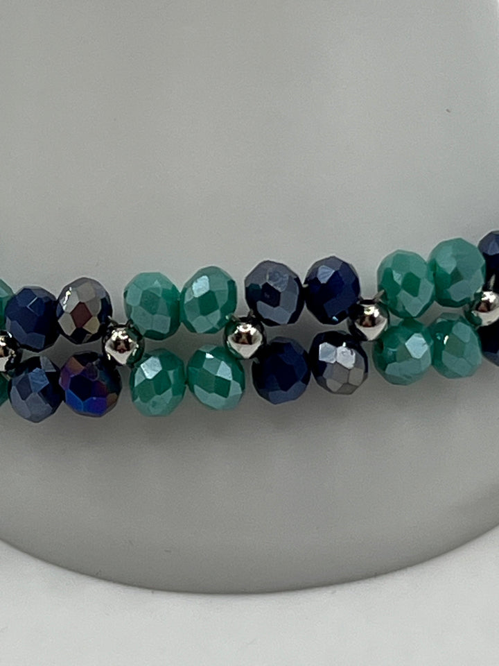 Land To Sky Crystal Squares Bracelet Kel's Lampworked Glass Jewellery & More