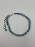 Sky Blue Crystal Knotted Bracelet Kel's Lampworked Glass Jewellery & More