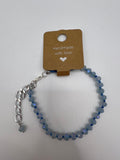 Sky Blue Crystal Knotted Bracelet Kel's Lampworked Glass Jewellery & More