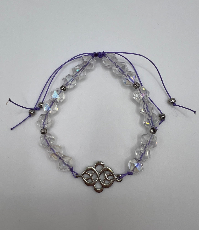 Celtic Crystal Macrame Adjustable Bracelet Kel's Lampworked Glass Jewellery & More