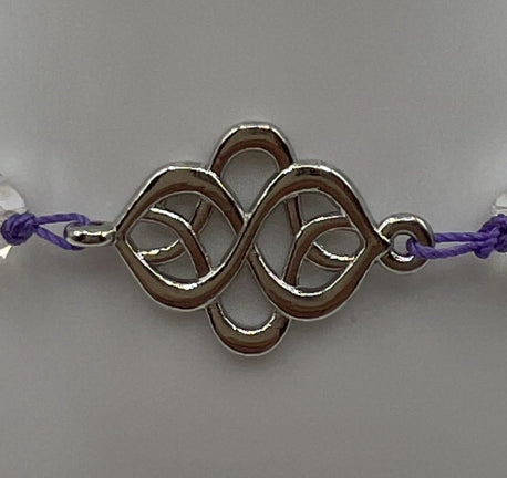 Celtic Crystal Macrame Adjustable Bracelet Kel's Lampworked Glass Jewellery & More