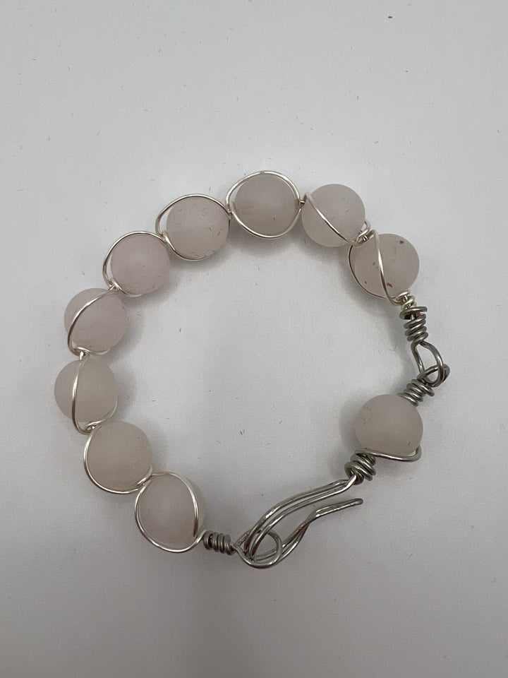 Be Like Mom & Dad, Child’s Spiral Rose Quartz Bangle Kel's Lampworked Glass Jewellery & More