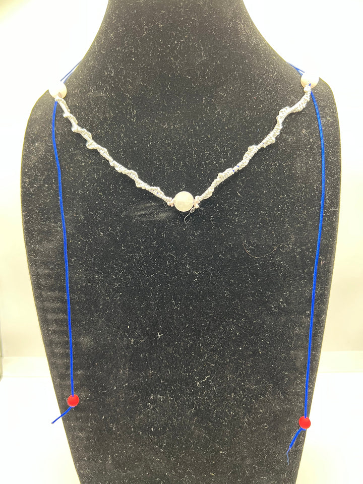 The Patriot Sprial Macrame Necklace Kel's Lampworked Glass Jewellery & More