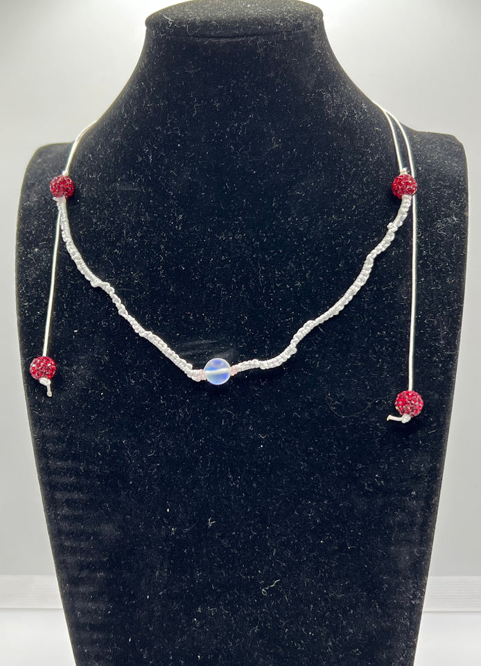 Sparkle And Shine Spiral Macrame Necklace Kel's Lampworked Glass Jewellery & More