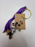 Ribbon Choker With Beaded Chain Dangle Kel's Lampworked Glass Jewellery & More