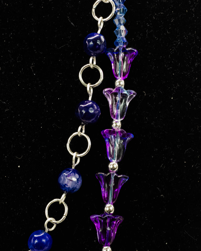 Double Strand Lampwork & Flower Necklace Kel's Lampworked Glass Jewellery & More