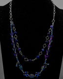 Double Strand Lampwork & Flower Necklace Kel's Lampworked Glass Jewellery & More