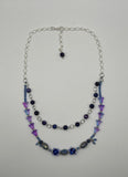 Double Strand Lampwork & Flower Necklace Kel's Lampworked Glass Jewellery & More