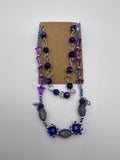 Double Strand Lampwork & Flower Necklace Kel's Lampworked Glass Jewellery & More