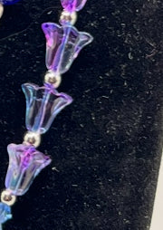 Double Strand Lampwork & Flower Necklace Kel's Lampworked Glass Jewellery & More