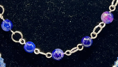 Double Strand Lampwork & Flower Necklace Kel's Lampworked Glass Jewellery & More