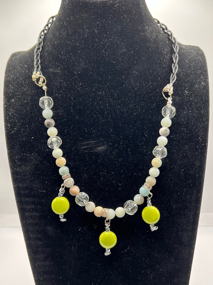 Love-Lies-Bleeding Faux Leather Braid Necklace Kel's Lampworked Glass Jewellery & More