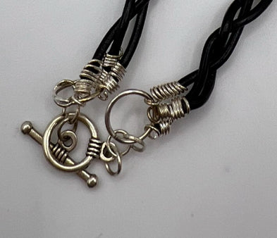 Love-Lies-Bleeding Faux Leather Braid Necklace Kel's Lampworked Glass Jewellery & More