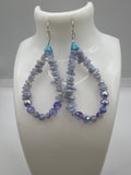 Blue Lace Agate & Crystal Drop Earrings Kel's Lampworked Glass Jewellery & More