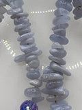 Blue Lace Agate & Crystal Drop Earrings Kel's Lampworked Glass Jewellery & More