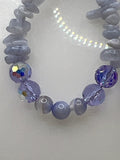 Blue Lace Agate & Crystal Drop Earrings Kel's Lampworked Glass Jewellery & More
