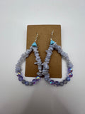 Blue Lace Agate & Crystal Drop Earrings Kel's Lampworked Glass Jewellery & More