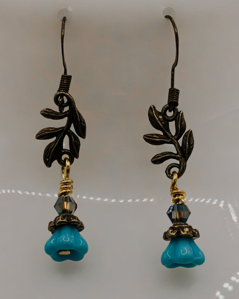 Springtime Asymmetrical Earrings Kel's Lampworked Glass Jewellery & More