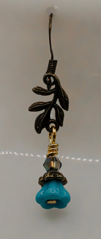 Springtime Asymmetrical Earrings Kel's Lampworked Glass Jewellery & More