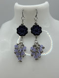 Purple Flower Cha Cha Earrings Kel's Lampworked Glass Jewellery & More