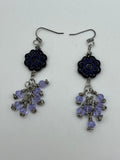 Purple Flower Cha Cha Earrings Kel's Lampworked Glass Jewellery & More