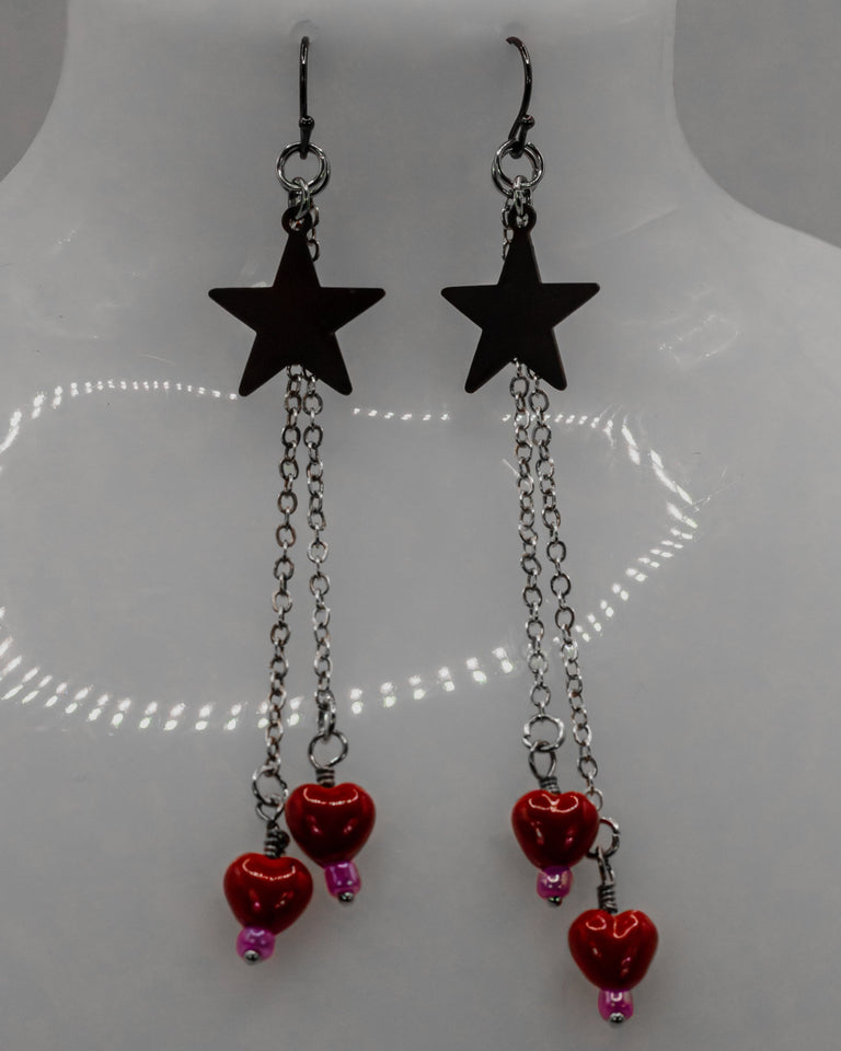 Love Is In The Stars Earrings Kel's Lampworked Glass Jewellery & More