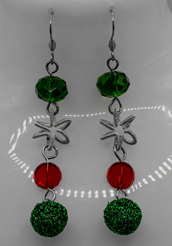It’s Christmas Every Day Earrings Kel's Lampworked Glass Jewellery & More