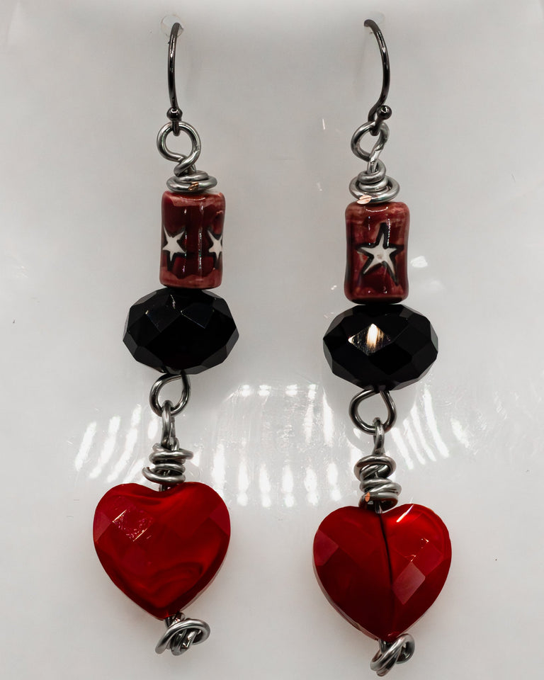 Happy Valentine’s Earrings Kel's Lampworked Glass Jewellery & More