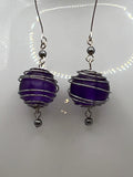 Purple Caged Beads Earrings Kel's Lampworked Glass Jewellery & More