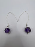 Purple Caged Beads Earrings Kel's Lampworked Glass Jewellery & More