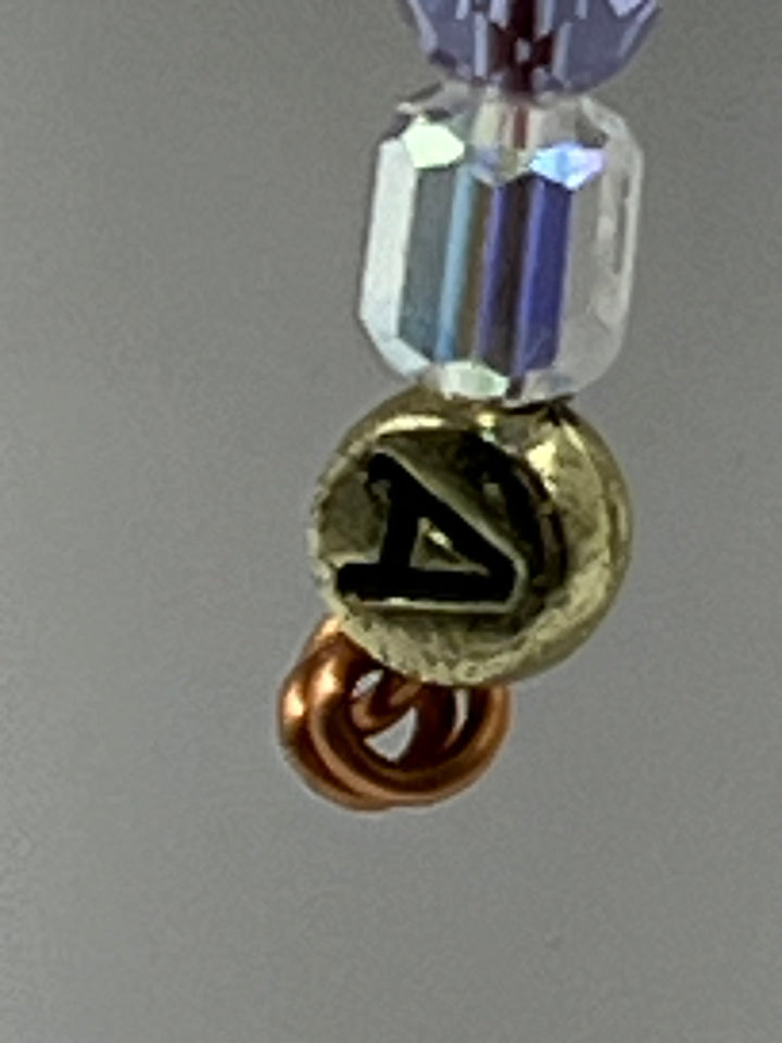 Letter “A” Beaded Wire Keychain(Ring)/Purse Charm/Bag Charm Kel's Lampworked Glass Jewellery & More