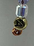 Letter “A” Beaded Wire Keychain(Ring)/Purse Charm/Bag Charm Kel's Lampworked Glass Jewellery & More