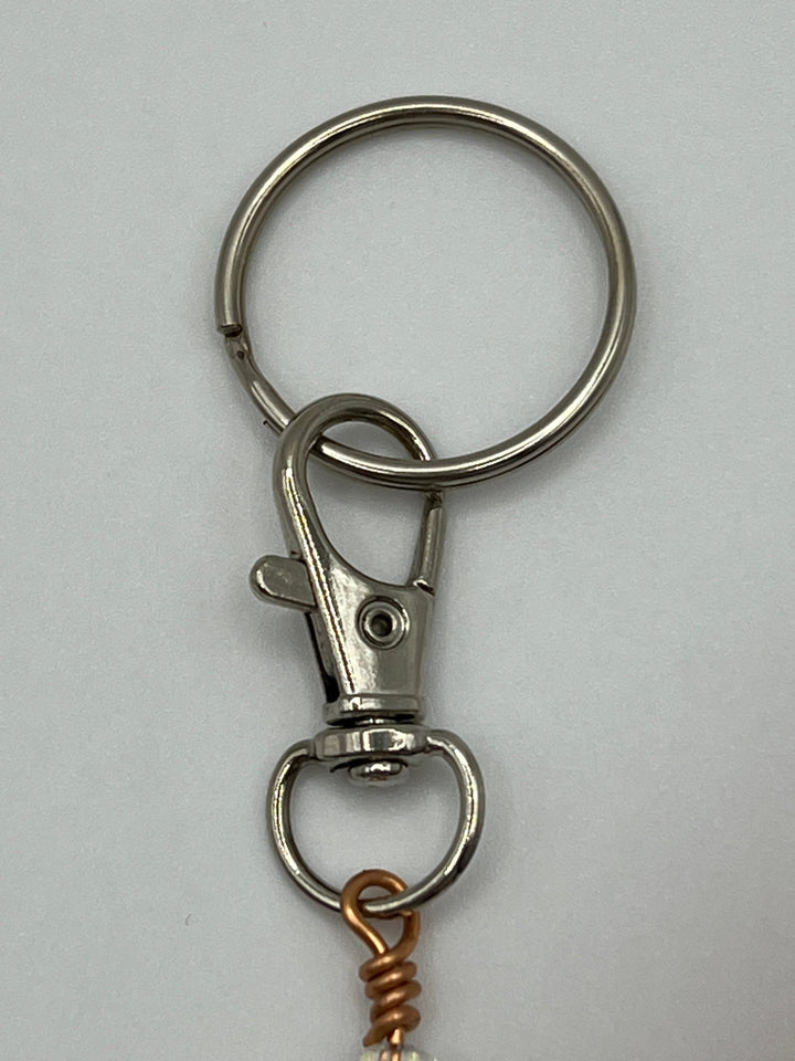 Letter “A” Beaded Wire Keychain(Ring)/Purse Charm/Bag Charm Kel's Lampworked Glass Jewellery & More