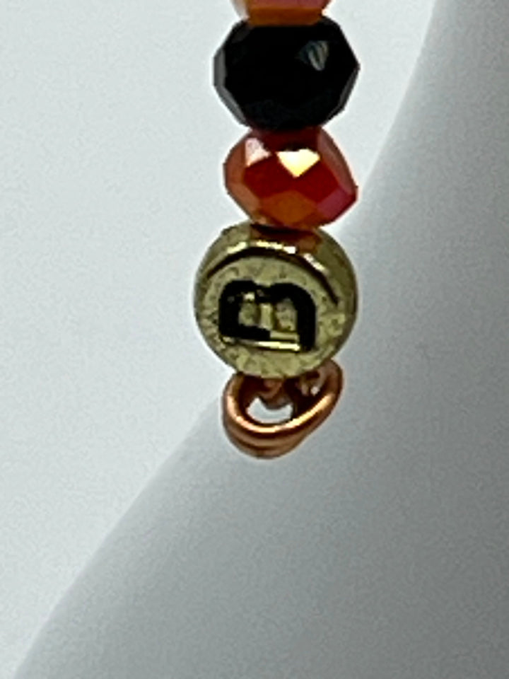 Letter “B” Beaded Wire Keychain(Ring)/Purse Charm/Bag Charm Kel's Lampworked Glass Jewellery & More