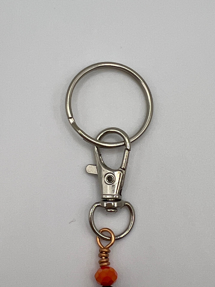 Letter “B” Beaded Wire Keychain(Ring)/Purse Charm/Bag Charm Kel's Lampworked Glass Jewellery & More