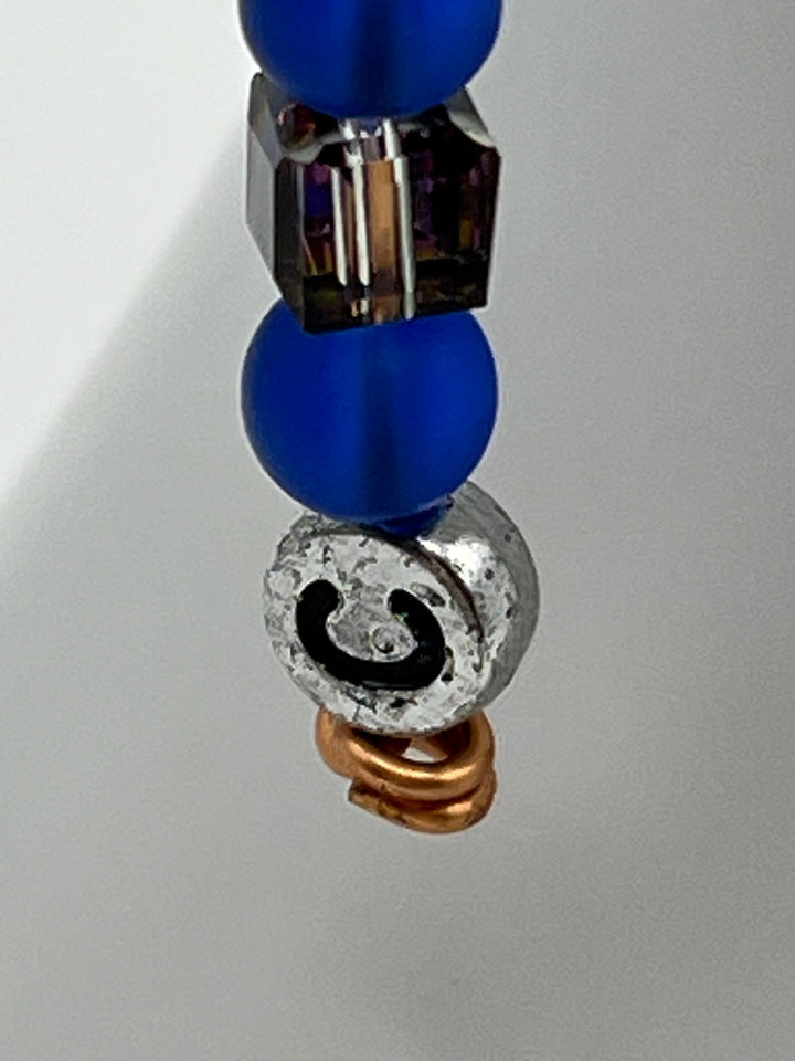 Letter “C” Beaded Wire Keychain(Ring)/Purse Charm/Bag Charm Kel's Lampworked Glass Jewellery & More