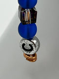 Letter “C” Beaded Wire Keychain(Ring)/Purse Charm/Bag Charm Kel's Lampworked Glass Jewellery & More