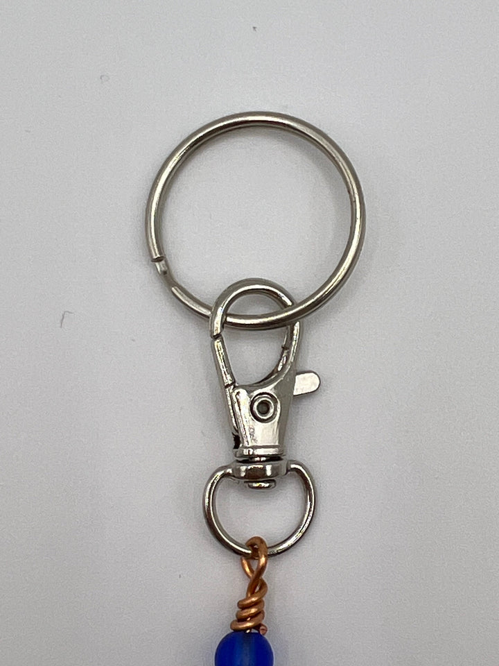 Letter “C” Beaded Wire Keychain(Ring)/Purse Charm/Bag Charm Kel's Lampworked Glass Jewellery & More