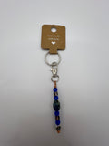 Letter “C” Beaded Wire Keychain(Ring)/Purse Charm/Bag Charm Kel's Lampworked Glass Jewellery & More