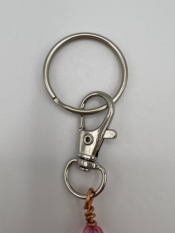 Letter “D” Beaded Wire Keychain(Ring)/Purse Charm/Bag Charm Kel's Lampworked Glass Jewellery & More