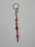 Letter “D” Beaded Wire Keychain(Ring)/Purse Charm/Bag Charm Kel's Lampworked Glass Jewellery & More