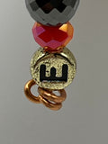 Letter “E” Beaded Wire Keychain(Ring)/Purse Charm/Bag Charm Kel's Lampworked Glass Jewellery & More